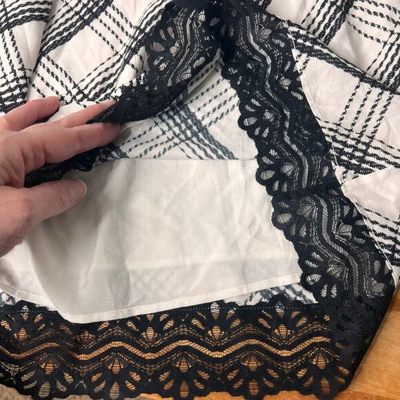 Paige Black + White Slip Dress Lace Trim Adjustable Spaghetti Straps Size Small - Picture 12 of 12